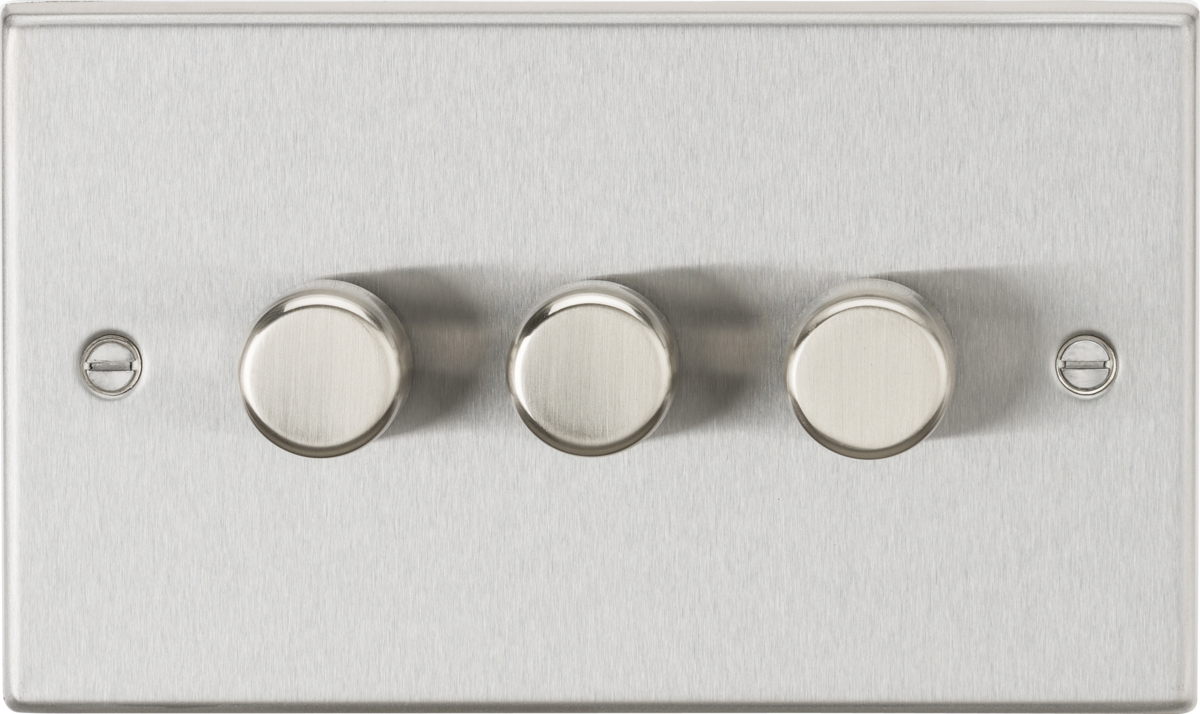 3G 2-way 10-200W LED Intelligent Dimmer - Brushed Chrome