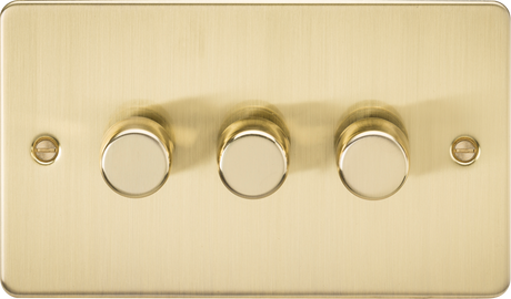 Brushed Brass 3G 2-Way Intelligent Dimmer - 10-200W (5-150W LED)