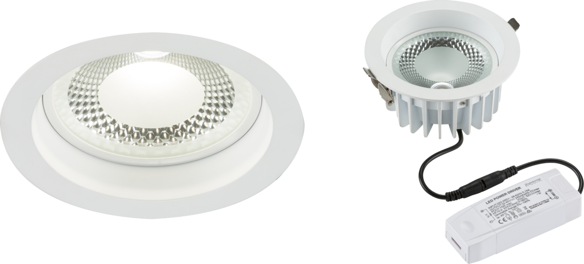 230V 10W COB LED Recessed Downlight - Cool White, 4000K