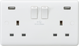Knightsbridge 13A 2G SP Switched Socket with Dual USB Charger