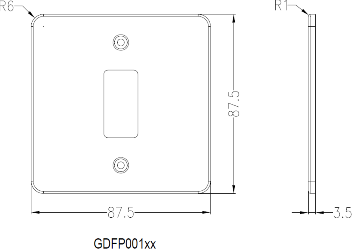 Flat Plate 1G Grid Faceplate Image