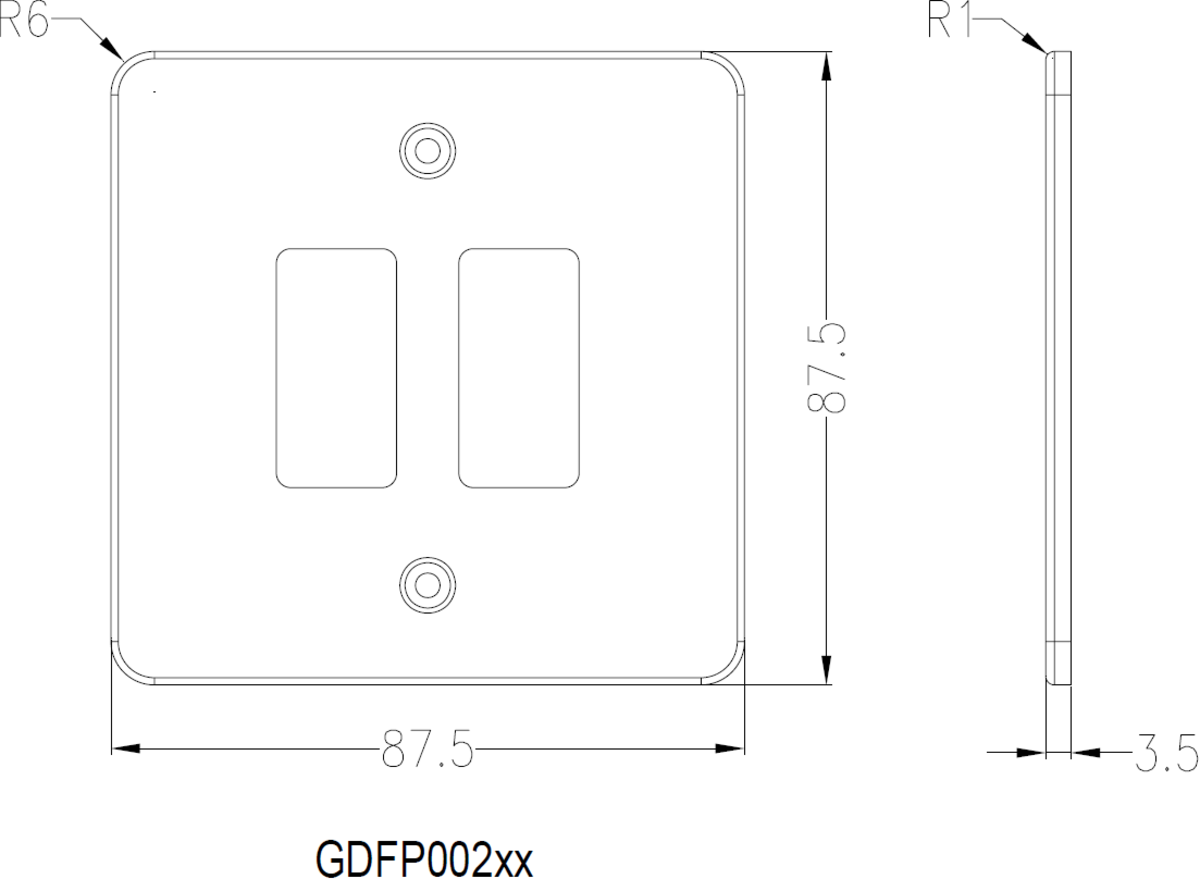 Flat Plate 2G Grid Faceplate Image