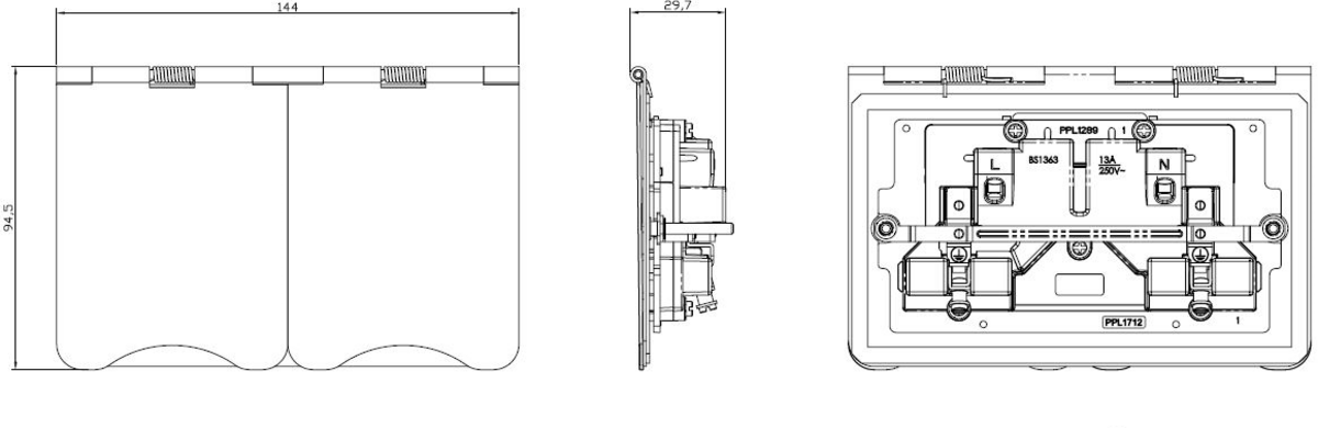 Alternative view of 13A 2G Unswitched Floor Socket - Brushed Brass with White Insert