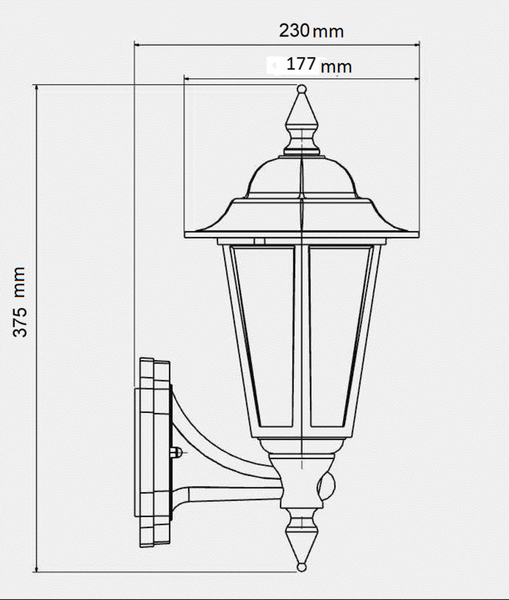 230V IP54 LED Wall Lantern - White Close-Up