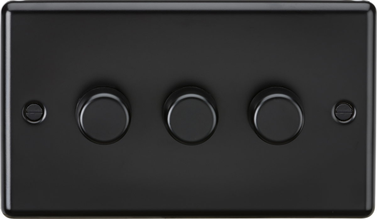 3G 2 Way 10-200W Intelligent Dimmer - Matt Black
