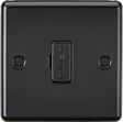 13A Fused Spur Unit - Matt Black with Rounded Edge Design
