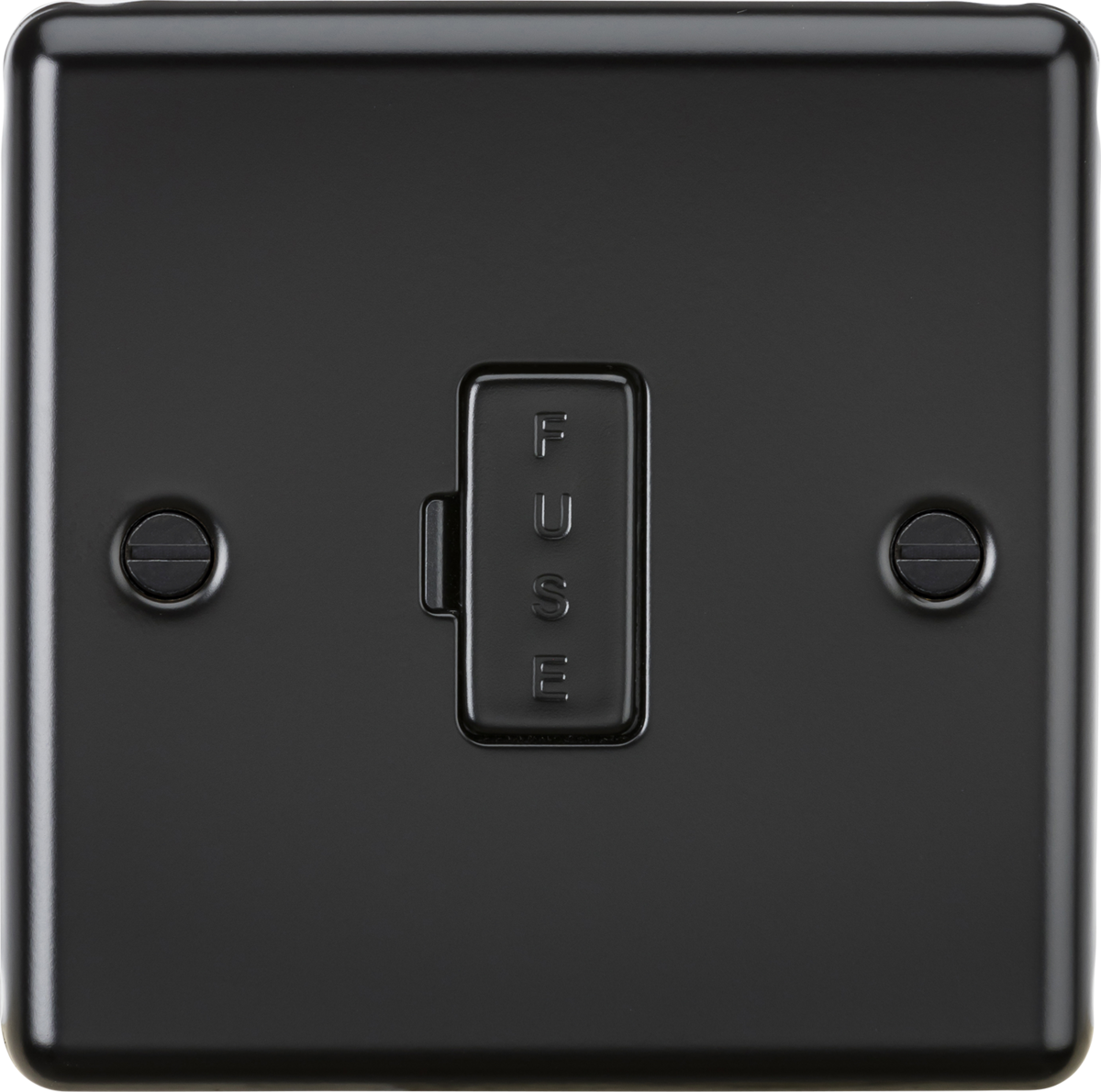 13A Fused Spur Unit - Matt Black with Rounded Edge Design
