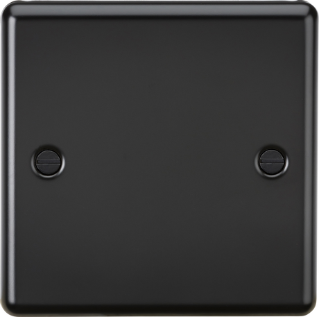 Matt Black 1G Blanking Plate - Rounded Edge Design