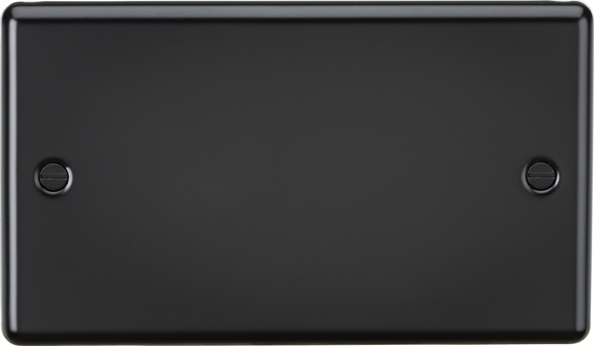 2G Blanking Plate - Matt Black, Rounded Edge Design