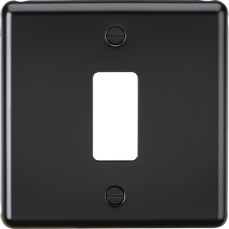 1G Grid Faceplate - Matt Black in premium grade steel