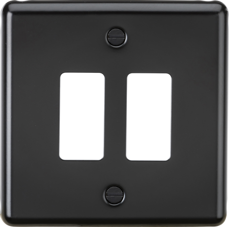 Knightsbridge 2G Grid Faceplate - Matt Black