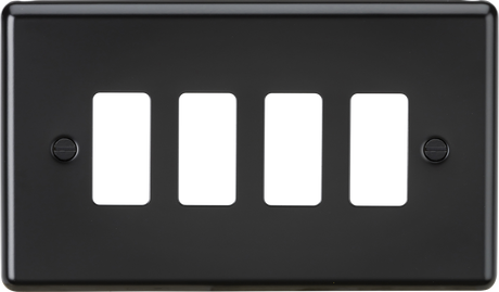 Knightsbridge 4G Grid Faceplate - Matt Black