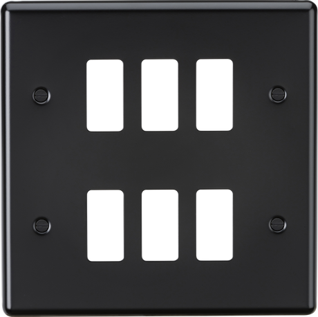 6G Grid Faceplate - Matt Black by Knightsbridge