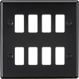 8G Grid Faceplate - Matt Black, Knightsbridge