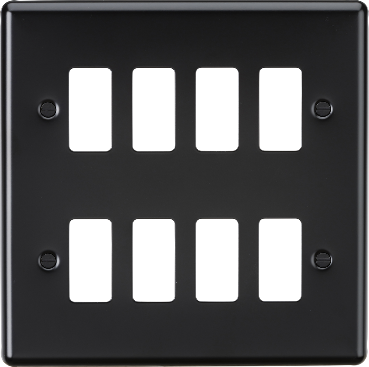 8G Grid Faceplate - Matt Black, Knightsbridge