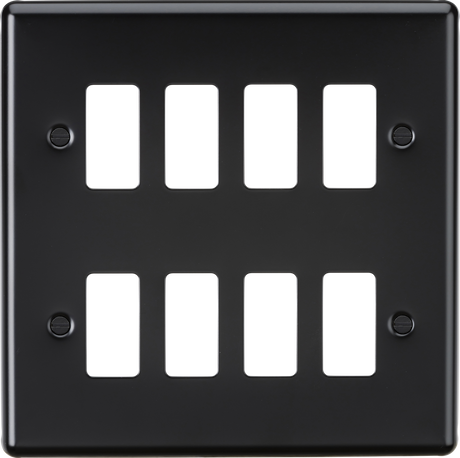 8G Grid Faceplate - Matt Black, Knightsbridge