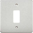 Flat Plate 1G Grid Faceplate - Brushed Chrome