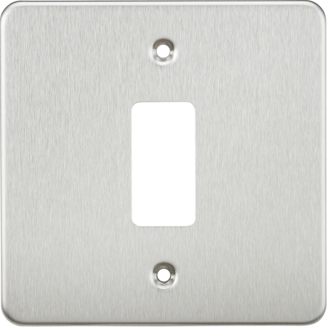 Flat Plate 1G Grid Faceplate - Brushed Chrome