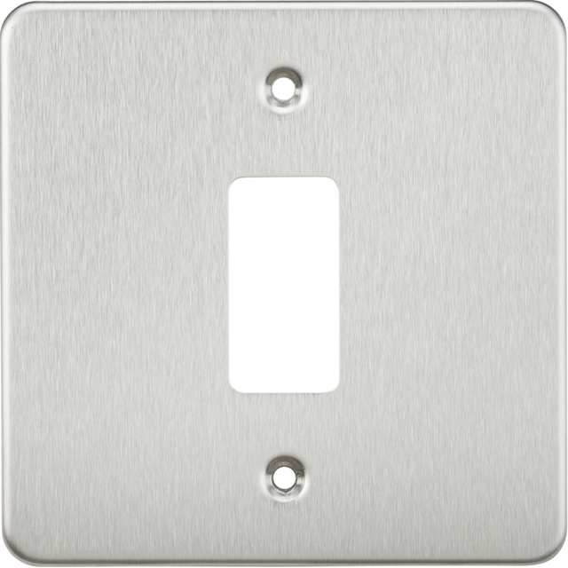 Flat Plate 1G Grid Faceplate - Brushed Chrome