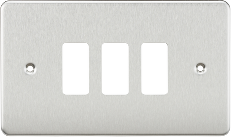 Flat Plate 3G Grid Faceplate - Brushed Chrome