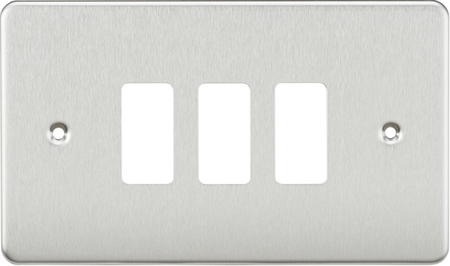 Flat Plate 3G Grid Faceplate - Brushed Chrome