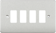 Flat Plate 4G Grid Faceplate - Brushed Chrome