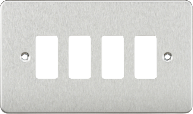Flat Plate 4G Grid Faceplate - Brushed Chrome