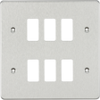 Flat Plate 6G Grid Faceplate - Brushed Chrome