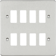 Flat Plate 8G Grid Faceplate - Brushed Chrome