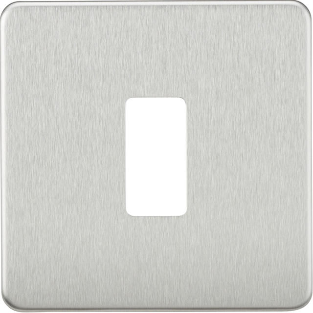 Screwless 1G Grid Faceplate - Brushed Chrome