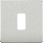 Screwless 1G Grid Faceplate - Brushed Chrome