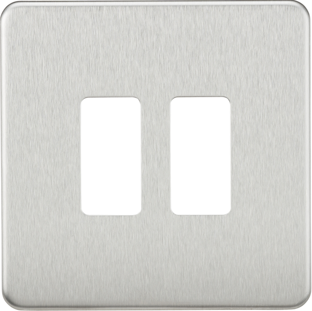 Screwless 2G Grid Faceplate - Brushed Chrome