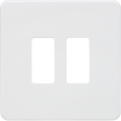 Screwless 2G Grid Faceplate - Matt White