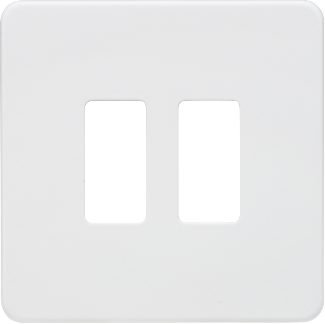 Screwless 2G Grid Faceplate - Matt White