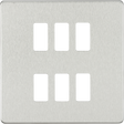 Screwless 6G Grid Faceplate - Brushed Chrome