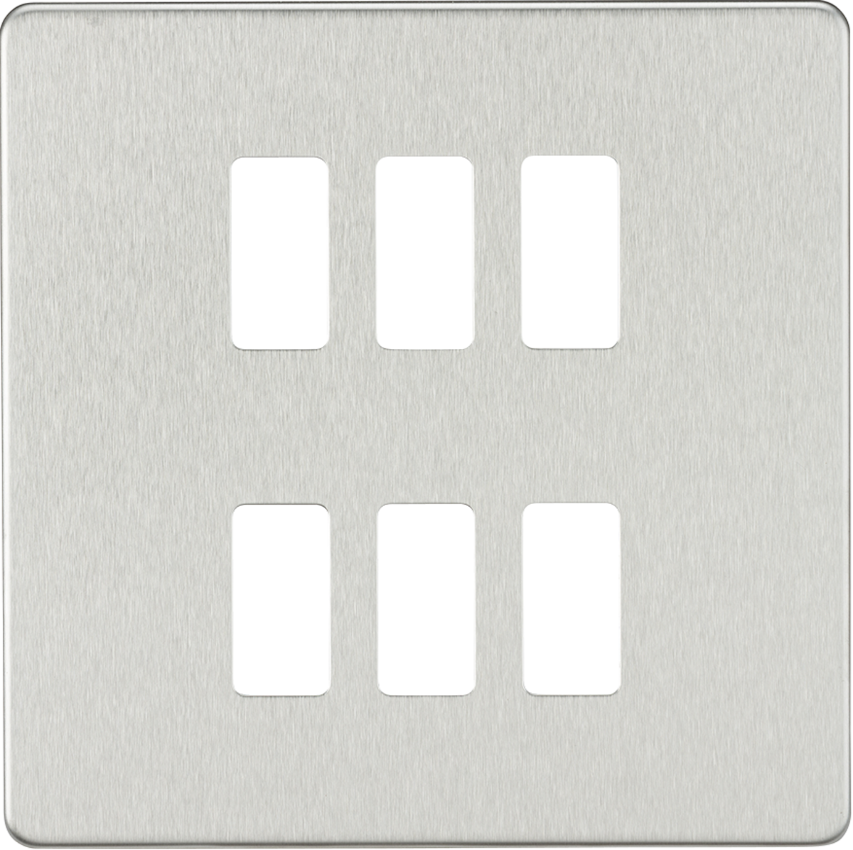 Screwless 6G Grid Faceplate - Brushed Chrome