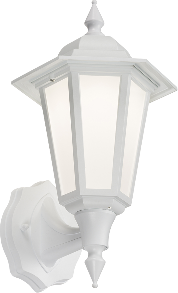 230V IP54 8W LED Wall Lantern - White - Cool White Light
