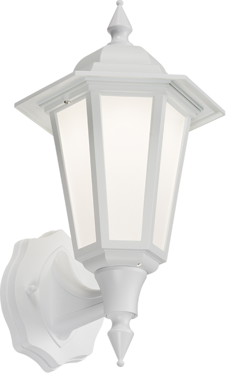 230V IP54 8W LED Wall Lantern - White - Cool White Light