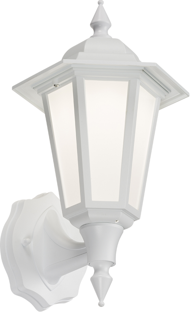 230V IP54 8W LED Wall Lantern - White - Cool White Light