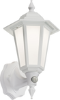 230V IP54 LED Wall Lantern - White with PIR