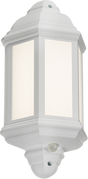 230V IP54 LED Half Wall Lantern with PIR - White