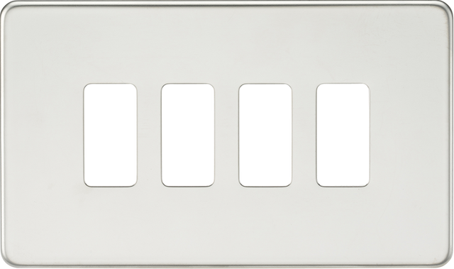 Screwless 4G Grid Faceplate - Polished Chrome