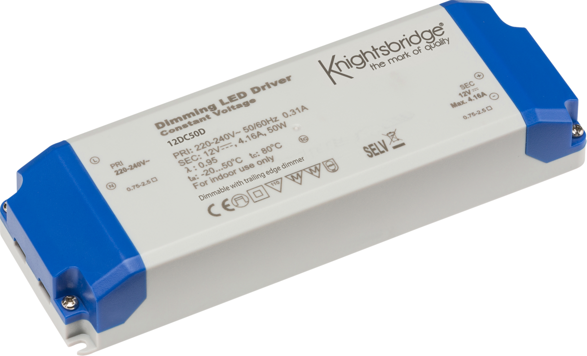 IP20 12V 50W DC Dimmable LED Driver - Constant Voltage