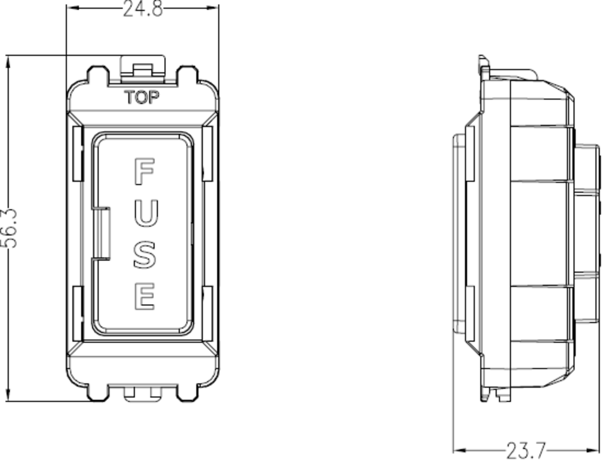 Alternative view of Knightsbridge 13A Fused Module - White
