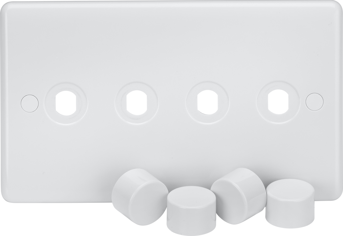 4G Dimmer Plate with Matching Caps - Knightsbridge