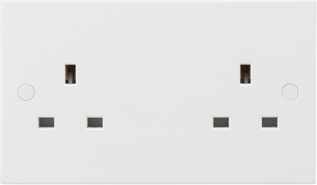 Knightsbridge 13A 2G Unswitched Socket - White