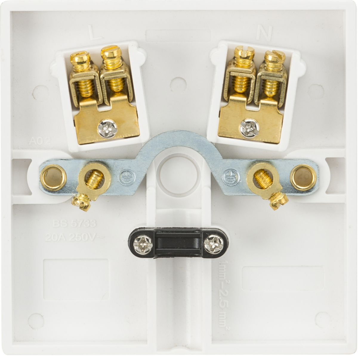 Knightsbridge 20A Flex Outlet Plate - White, Square Edge