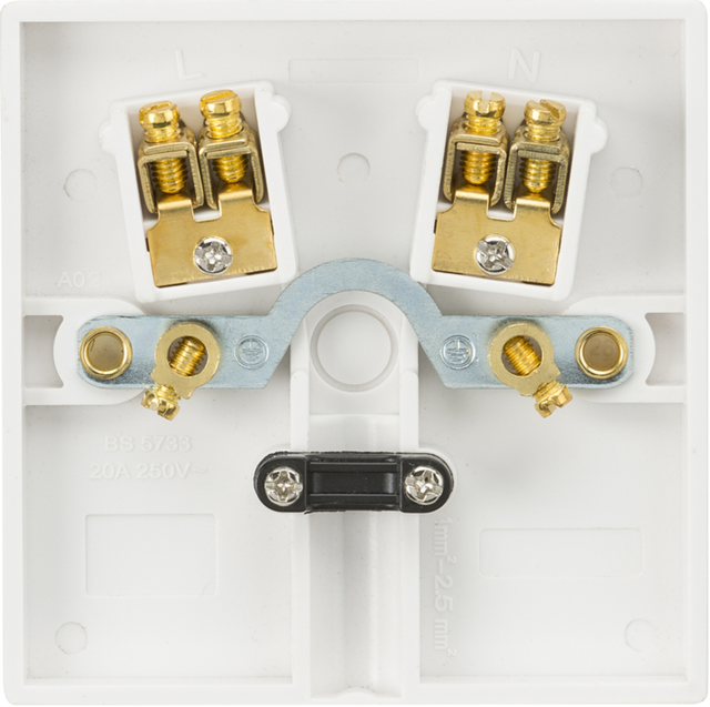 Knightsbridge 20A Flex Outlet Plate - White, Square Edge