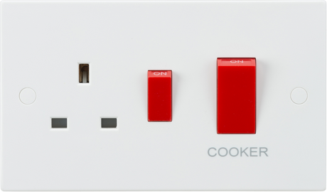 45A DP Switch & 13A Socket - Red Rockers