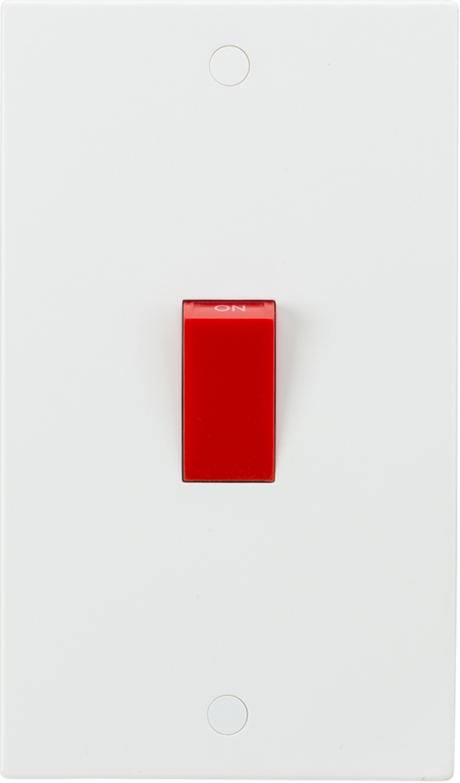 Knightsbridge 45A DP Switch (2G Size) with Red Rocker